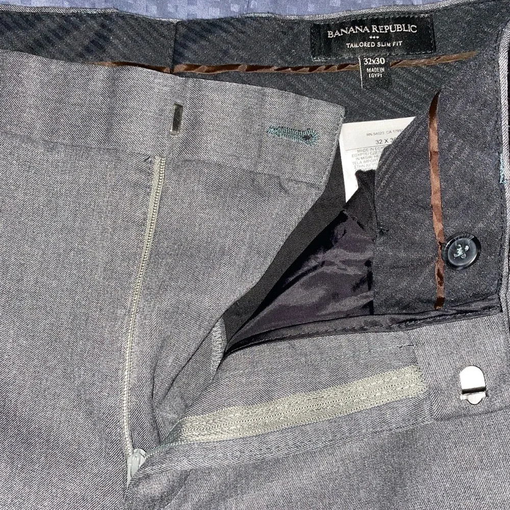 Banana Republic Dress Pants Mens 32x30 Tailored Slim Fit Grey - Picture 4 of 4